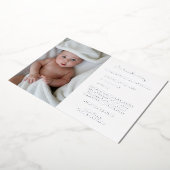 Aangepaste foto pasgeboren schattige eenvoudige ha folie uitnodiging (Gedraaid)