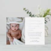 Aangepaste foto pasgeboren schattige eenvoudige ha folie uitnodiging (Staand Voorkant)