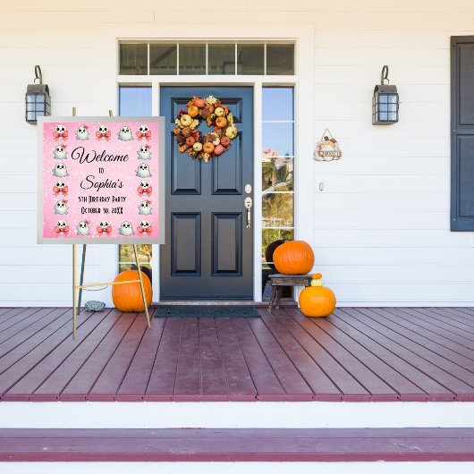 Aangepaste Foto Pastel Ghost Theme Kids Verjaardag Poster