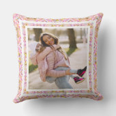 Aangepaste foto Pastel Roze Gelukkig Groen Moederd Kussen (Achterkant)
