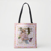 Aangepaste foto Pastel Roze Gelukkig Groen Moederd Tote Bag (Voorkant)