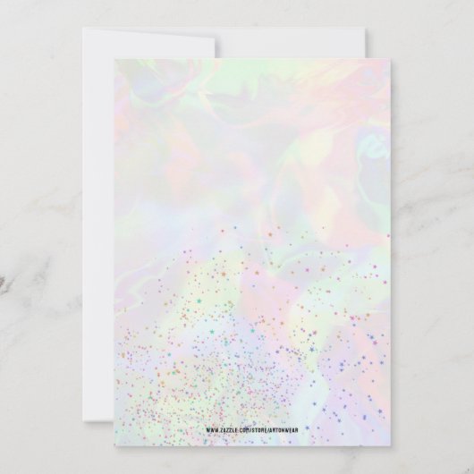 Aangepaste foto pastel verjaardagsfeestje kaart (Achterkant)