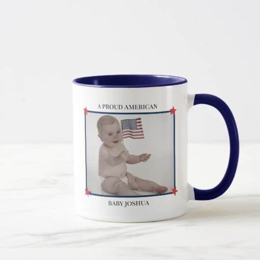 Aangepaste foto patriottische baby eerste 4 juli mok (Rechts)