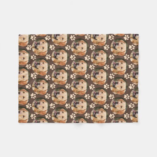 Aangepaste foto-patroonkoppeling fleece deken (Voorkant (Horizontaal))