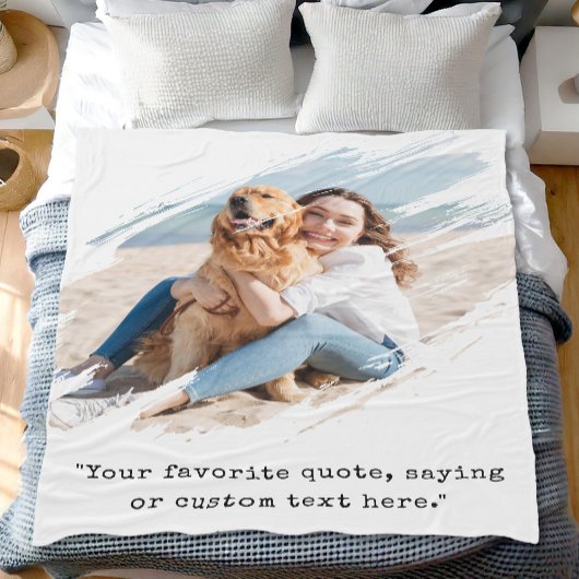 Aangepaste foto penseelstreek fleece deken