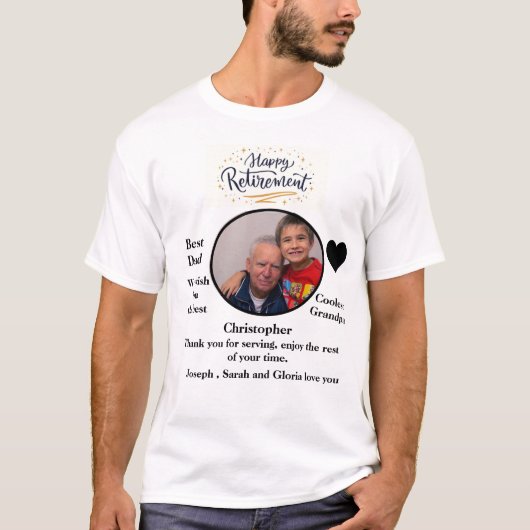 Aangepaste foto pensioen Elegant T-shirt (Voorkant)