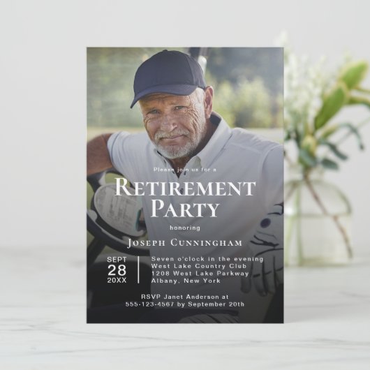 Aangepaste foto Pensioen Party Celebration Kaart (Staand voorkant)