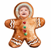 Aangepaste foto peperkoek man ornament fotobeeldje ornament (Voorkant)