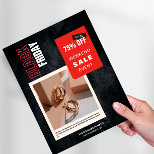 Aangepaste foto Percentage van Black Friday Sale Flyer