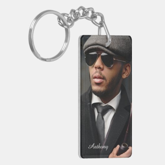 Aangepaste foto personaliseren Sleutelhanger (Voorkant Links)