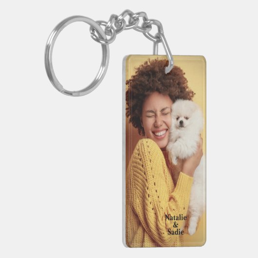 Aangepaste foto personaliseren Sleutelhanger (Voorkant Links)