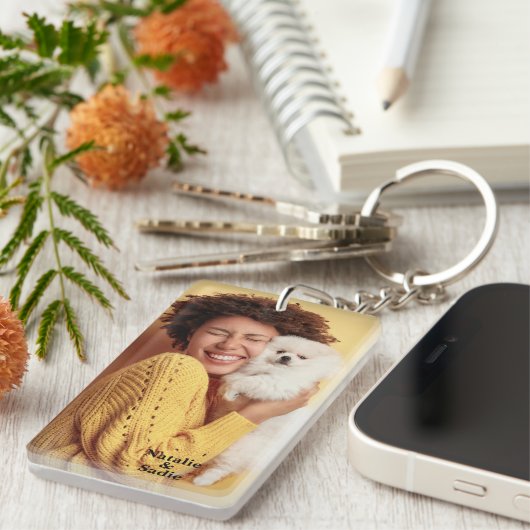 Aangepaste foto personaliseren Sleutelhanger (Voorkant Rechts)