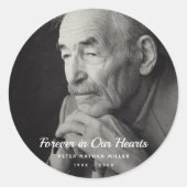 Aangepaste foto Persoonlijke begrafenis van Memori Ronde Sticker (Voorkant)