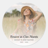 Aangepaste foto Persoonlijke begrafenis van Memori Ronde Sticker (Voorkant)