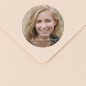 Aangepaste foto Persoonlijke begrafenis van Memori Ronde Sticker