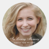 Aangepaste foto Persoonlijke begrafenis van Memori Ronde Sticker (Voorkant)