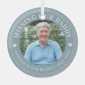 Aangepaste foto Persoonlijke gedenkdag Glas Ornament (Voorkant)