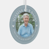 Aangepaste foto Persoonlijke gedenkdag Glas Ornament (Voorkant Rechts)