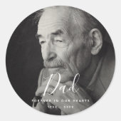 Aangepaste foto Persoonlijke herdenkingseerbetoon Ronde Sticker (Voorkant)