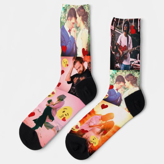 Aangepaste foto-persoonlijke liefdeselementen sokken (Links)