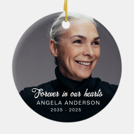 Aangepaste foto Persoonlijke Memorial Tribution Fu Keramisch Ornament (Achterkant)