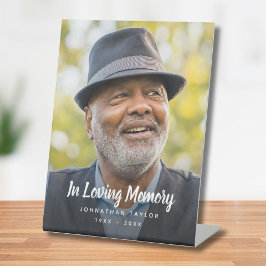 Aangepaste foto Persoonlijke Memorial Tribution Fu Reclamebord Met Voetstuk