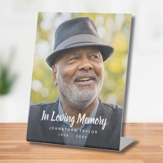 Aangepaste foto Persoonlijke Memorial Tribution Fu Reclamebord Met Voetstuk