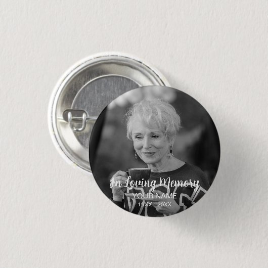 Aangepaste foto Persoonlijke Memorial Tribution Fu Ronde Button 3,2 Cm (Voorkant /achterkant)