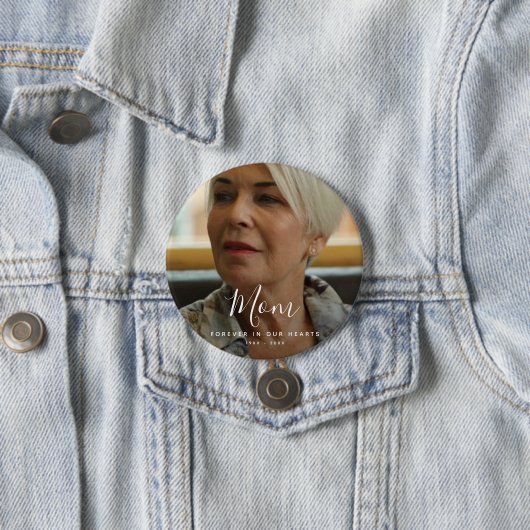 Aangepaste foto Persoonlijke Memorial Tribution Fu Ronde Button 7,6 Cm (In situ)