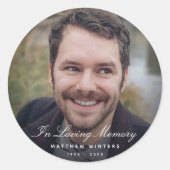 Aangepaste foto Persoonlijke Memorial Tribution Fu Ronde Sticker (Voorkant)