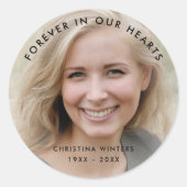 Aangepaste foto Persoonlijke Memorial Tribution Fu Ronde Sticker (Voorkant)