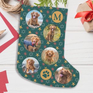 Aangepaste foto Pet Dog Green Kleine Kerstsok