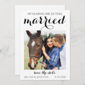 Aangepaste foto Pet Equestrian Wedding Save The Date (Voorkant / Achterkant)