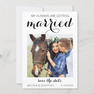 Aangepaste foto Pet Equestrian Wedding Save The Date