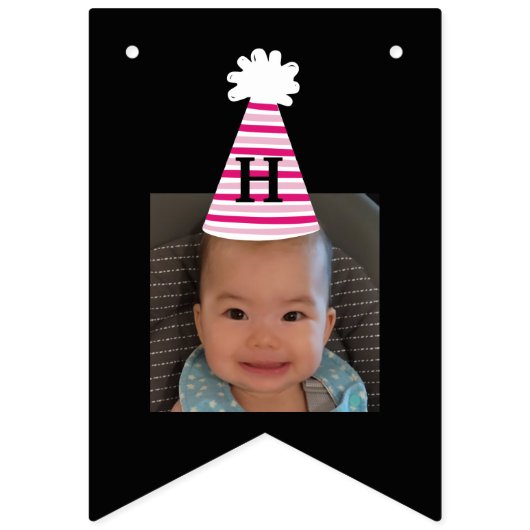 Aangepaste foto Pet meisjes verjaardag Vlaggetjes (Tweede vlag)