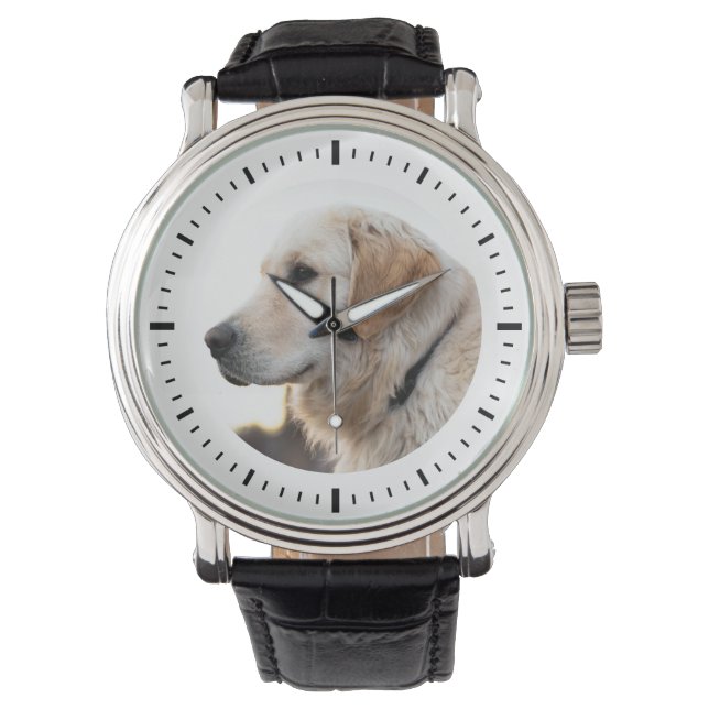 Aangepaste foto Pet Minimalistisch Modern Keepsake Horloge (Voorkant)