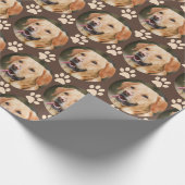 Aangepaste foto Pet Photo Pattern Dog Cadeaupapier (Hoek)