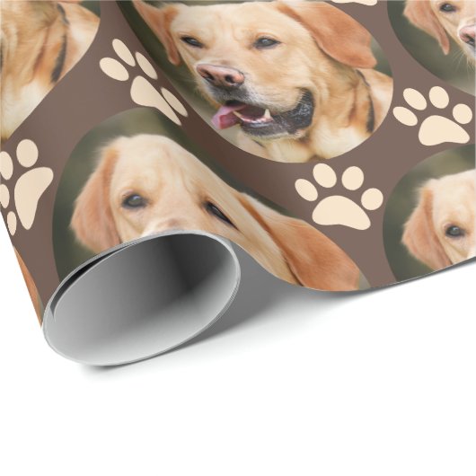 Aangepaste foto Pet Photo Pattern Dog Cadeaupapier (Rol Hoek)