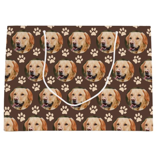 Aangepaste foto Pet Photo Pattern Dog Groot Cadeauzakje (Voorkant)