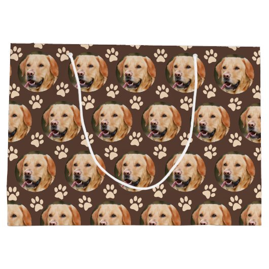 Aangepaste foto Pet Photo Pattern Dog Groot Cadeauzakje (Achterkant)
