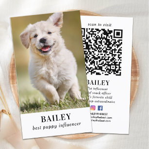 Aangepaste foto Pet Puppy Dog QR Code Sociale medi Visitekaartje