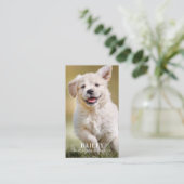 Aangepaste foto Pet Puppy Dog Social Media QR Code Visitekaartje (Staand voorkant)