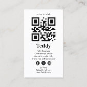 Aangepaste foto Pet Puppy Dog Social Media QR Code Visitekaartje (Achterkant)