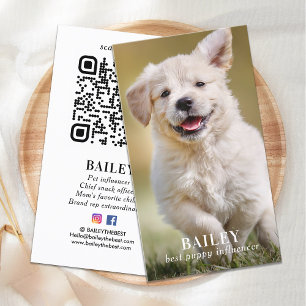 Aangepaste foto Pet Puppy Dog Social Media QR Code Visitekaartje