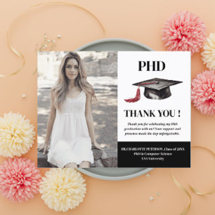 Aangepaste foto PHD afstudeerfeest bedankt Briefkaart