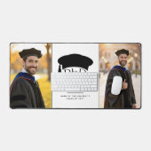 Aangepaste foto PhD hoed doctoraat afstuderen Bureaumat (Keyboard & Muis)