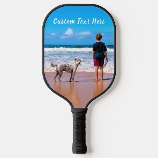 Aangepaste foto Pickleball Paddle met tekstnaam (Voorkant)