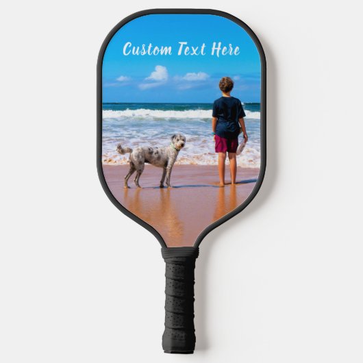 Aangepaste foto Pickleball Paddle met tekstnaam (Achterkant)