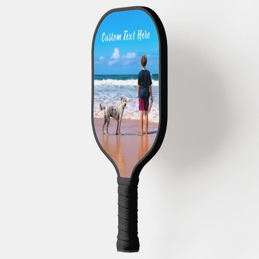 Aangepaste foto Pickleball Paddle met tekstnaam (Links)