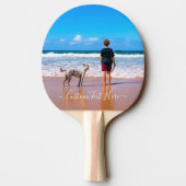Aangepaste foto Ping Pong Paddle met tekst Tafeltennisbatje (Achterkant)